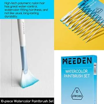 MEEDEN Watercolor Painting Set, 24x12ML Water Color Paint Tubes, Professional Art Supplies Painting Kit, 10 Paint Brushes, Watercolor Paper Pad & Ceramic Palette for Adults, Artists, Kids & Students
