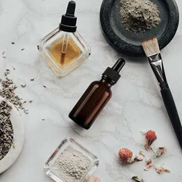 Premium 48 Pack Amber Glass Eye Dropper Bottles