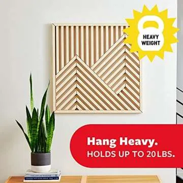 Command 20 lb X-Large Picture Hanging Strips, 16 Pairs White Command Strips Heavy Duty Picture Hanger