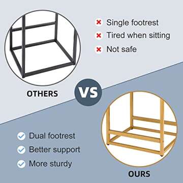 FLYZC Counter Height Bar Stools Set of 2, 24 inch Counter Stools with PU Leather, Square Barstools Backless, Modern Island Chair, White Bar Stools for Kitchen Counter Restaurant Support 350 LBS