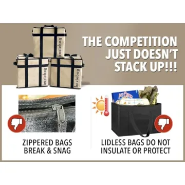 Boxiebag 3-Pack Insulated Collapsible Grocery Bags