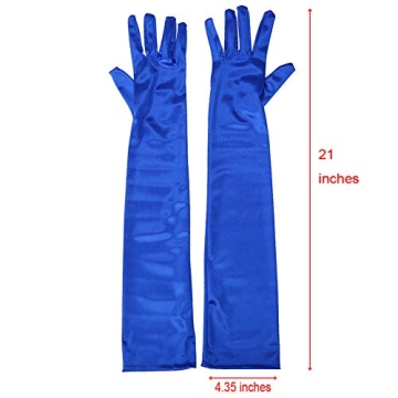 Xuhan 21" Royal Blue Satin Evening Party Gloves