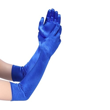 Xuhan 21" Royal Blue Satin Evening Party Gloves