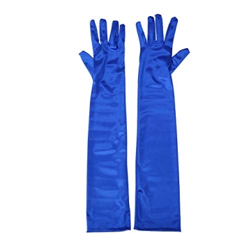 Xuhan 21" Royal Blue Satin Evening Party Gloves