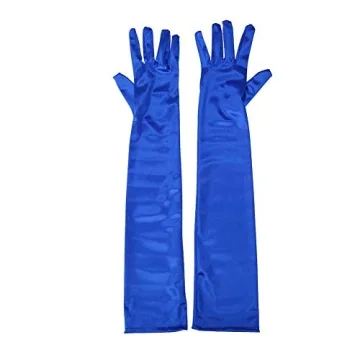 Xuhan 21" Royal Blue Satin Evening Party Gloves