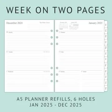 newest 2025 A5 Weekly & Monthly Planner Refill