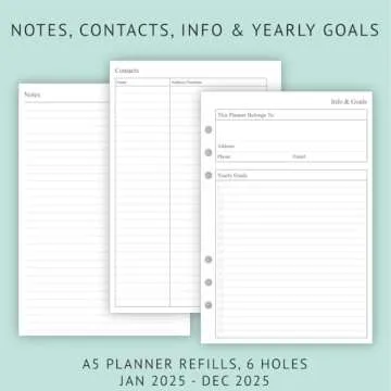 newest 2025 A5 Weekly & Monthly Planner Refill