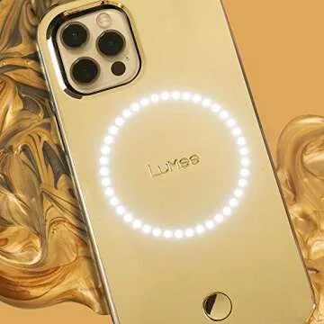 LuMee HALO by Case-Mate - Light Up Selfie Case for iPhone 12 and iPhone 12 Pro (5G) - Front & Rear Illumination - 6.1 inch - Halo Gold