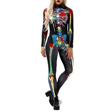 Pink Queen Womens Halloween Cosplay Skull Skeleton Print Costume