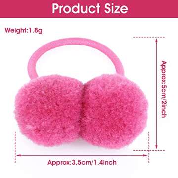 Lusofie 28Pcs Colorful Pom Ball Hair Ties - Soft & Cute Ponytail Holders for Kids