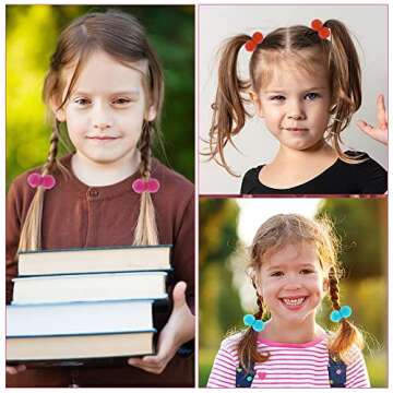 Lusofie 28Pcs Pom Ball Hair Ties for Kids Fun