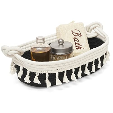 HOSROOME Cotton Rope Storage Basket for Boho Decor
