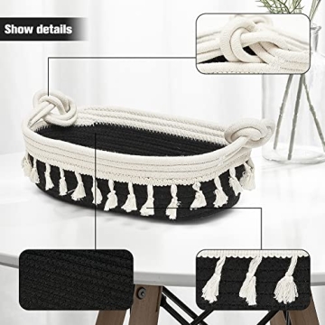 HOSROOME Cotton Rope Storage Basket for Boho Decor