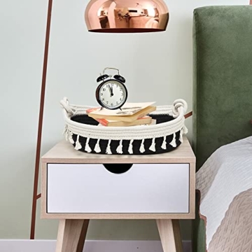 HOSROOME Cotton Rope Storage Basket for Boho Decor