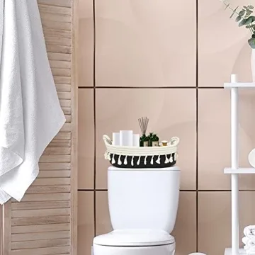 HOSROOME Cotton Rope Storage Basket for Boho Decor