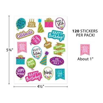 Teacher Created Resources Confetti Happy Birthday Stickers