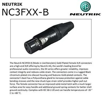 WORLDS BEST CABLES 6 Foot – Quad Balanced Microphone Cable Custom Made Using Mogami 2534 Wire and Neutrik NC3MXX-B Male & NC3FXX-B Female XLR Plugs.