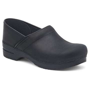 Dansko Women's Professional Black Oiled Clog - Comfort and Style for All-Day Wear
