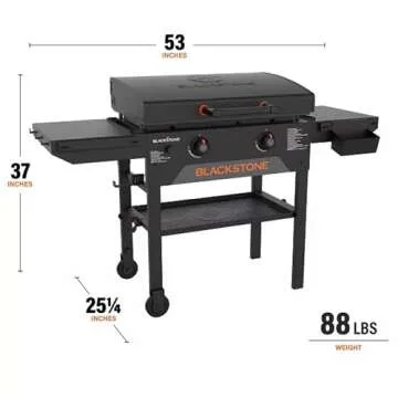 Blackstone Original 28 Inch Omnivore Griddle 2287 with Hood and Side Shelves, Flat Top Grill, Outdoor Griddle with Blackstone Accessories, Blackstone Griddle Seasoning, Wholesalehome Gloves and Cloth