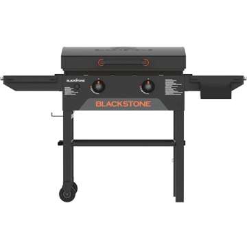 Blackstone Original 28 Inch Omnivore Griddle 2287 with Hood and Side Shelves, Flat Top Grill, Outdoor Griddle with Blackstone Accessories, Blackstone Griddle Seasoning, Wholesalehome Gloves and Cloth