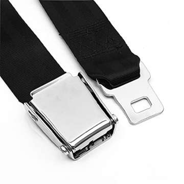OGIFOAHC Adjustable 7-39" Airplane Seatbelt Extender - FITS All Airlines (not Southwest) Bring You a Comfortable Trip, Black