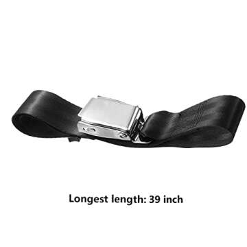 OGIFOAHC Adjustable 7-39" Airplane Seatbelt Extender - FITS All Airlines (not Southwest) Bring You a Comfortable Trip, Black