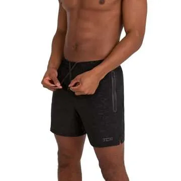 TCA Elite Tech Gym Shorts Men Athletic Shorts Workout Running Shorts for Men with Zip Pockets - Dark Combat, Medium