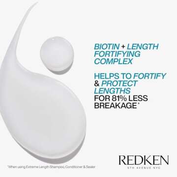 Redken Extreme Length Conditioner | Infused With Biotin and Castor Oil | For Hair Growth | Fortifies, Strengthens & Conditions Hair