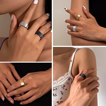 ORAZIO 3 PCS Stainless Steel Signet Rings Set for Men Women