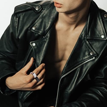 ORAZIO 3 PCS Stainless Steel Signet Rings Set for Men Women