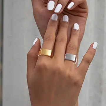 ORAZIO 3 PCS Stainless Steel Signet Rings Set for Men Women