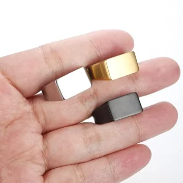 ORAZIO 3 PCS Stainless Steel Signet Rings Set for Men Women