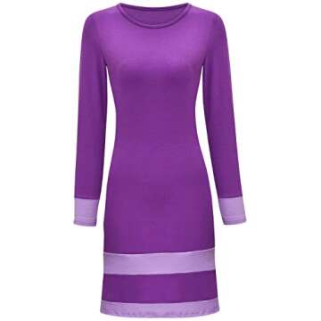 HMPRT Halloween Costume Women 2022,Purple Mini Dress,Purple Headband,Costumes Wig,Green Scarf,Socks ...