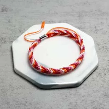 LAMIBEE Lesbian Pride Bracelet, Lesbian Thing Stuff Accessories, LGBTQ+ Proudly Love Tibetan Wrist Wrap Bracelet, Amulet and Boho Rope Bracelet Bangles for Women Her (Lesbian)