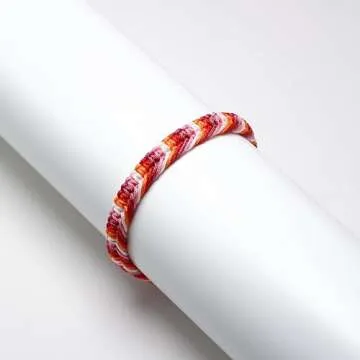 LAMIBEE Lesbian Pride Bracelet, Lesbian Thing Stuff Accessories, LGBTQ+ Proudly Love Tibetan Wrist Wrap Bracelet, Amulet and Boho Rope Bracelet Bangles for Women Her (Lesbian)