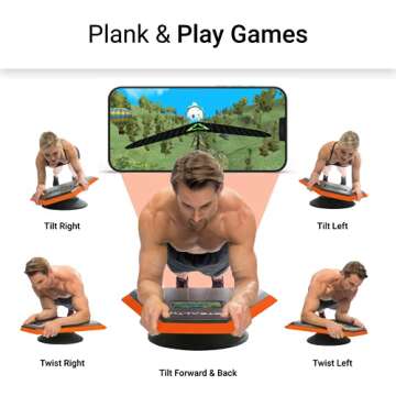 Stealth Core Trainer Personal - Dynamic Ab Plank Workout, Interactive Fitness Board Powered By GamePlay Technology For a Healthy Back and Strong Core (Orange)