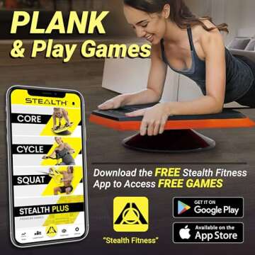 Stealth Core Trainer Personal - Dynamic Ab Plank Workout, Interactive Fitness Board Powered By GamePlay Technology For a Healthy Back and Strong Core (Orange)