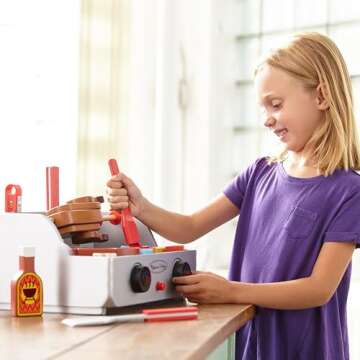 Melissa & Doug Rotisserie and Grill Wooden Barbecue Play Food Set (24 pcs)