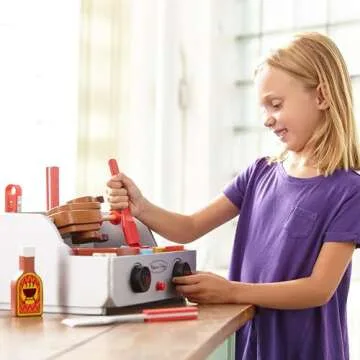 Melissa & Doug Rotisserie and Grill Wooden Barbecue Play Food Set (24 pcs)