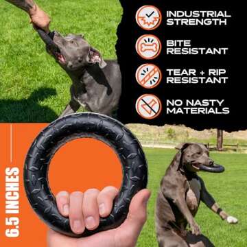 Monster K9 Indestructible Chew Ring - Lifetime Replacement - Ultra Durable Dog Toy for Aggressive Chewers - Chew, Tug, & Fetch - Best Tough Dog Toy for Medium & Large Breeds - Made in USA - 6.5in