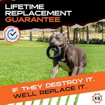 Monster K9 Indestructible Chew Ring - Lifetime Replacement - Ultra Durable Dog Toy for Aggressive Chewers - Chew, Tug, & Fetch - Best Tough Dog Toy for Medium & Large Breeds - Made in USA - 6.5in