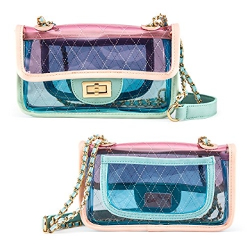 Pink Clear Jelly Crossbody Bag Women Durable Water-Resistant