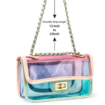 Pink Clear Jelly Crossbody Bag Women Durable Water-Resistant