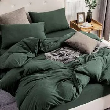 PURE ERA Jersey Knit Duvet Cover Set 100% T-Shirt Cotton Super Soft Comfy 3pc Bedding Set with Zippe...