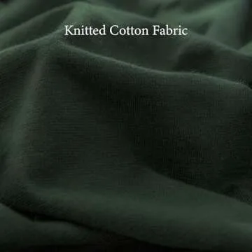 PURE ERA Jersey Knit Duvet Cover Set 100% T-Shirt Cotton Super Soft Comfy 3pc Bedding Set with Zipper Closure (Solid Forest Green, Queen, 90"X90")