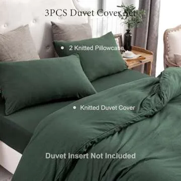 PURE ERA Jersey Knit Duvet Cover Set 100% T-Shirt Cotton Super Soft Comfy 3pc Bedding Set with Zipper Closure (Solid Forest Green, Queen, 90"X90")