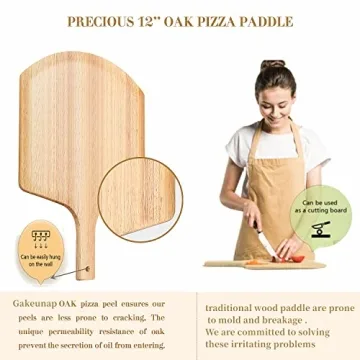 4 PCS Pizza Stone Set for Oven and Grill with Peel and Cutter