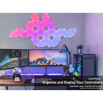 OAPRIRE Dual Controller Holder Gaming Accessories, Suitable for Almost All Controllers, Controller Stand for Xbox ONE PS4 PS5 STEAM PC (Crystal Clear)