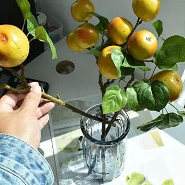 Hagao Artificial Fruit Branches Artificial Apple Highly Simulation Lifelike Model for Vase Home Party Decoration (2pcs Apple Branches)