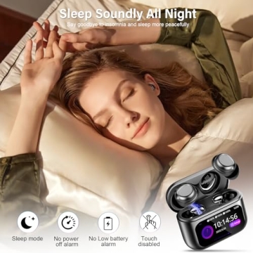 ZYHKON Sleep Earbuds Bluetooth 5.4 in Ear Touch Screen Sleep Headphones, Small Design Mini Sleep Ear...
